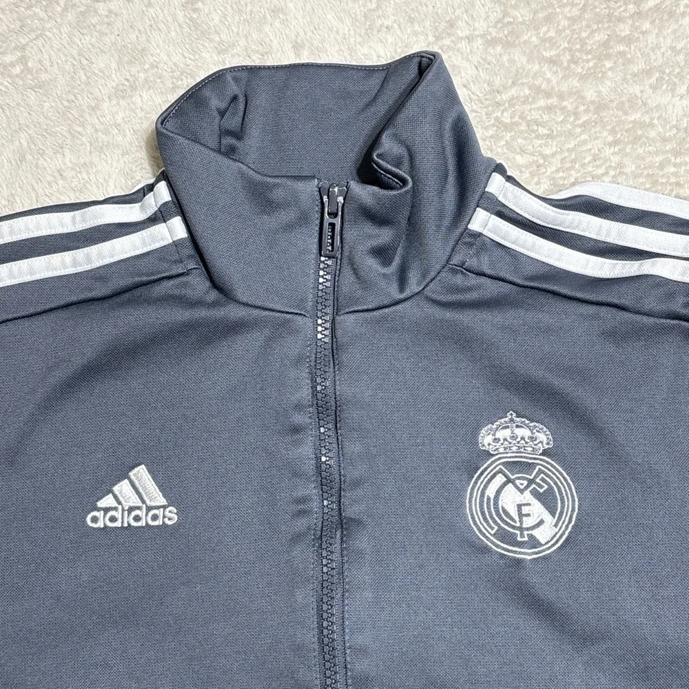 Adidas Real Madrid Track Jacket Small 2013-14 Full Zip Soccer Gray Mens